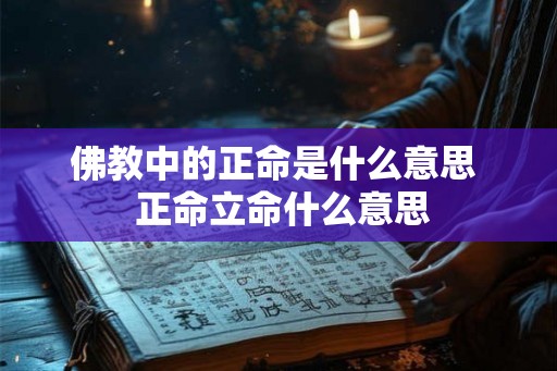 佛教中的正命是什么意思  正命立命什么意思