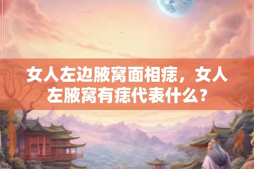 女人左边腋窝面相痣，女人左腋窝有痣代表什么？