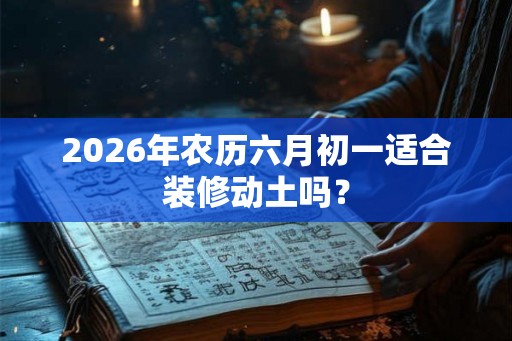 2026年农历六月初一适合装修动土吗？
