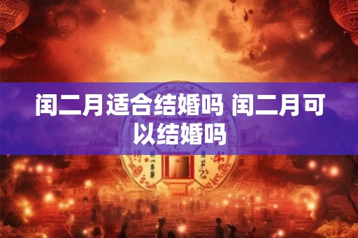 闰二月适合结婚吗 闰二月可以结婚吗