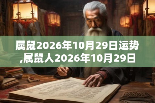 属鼠2026年10月29日运势,属鼠人2026年10月29日财运,生肖鼠2026年10月29日运势
