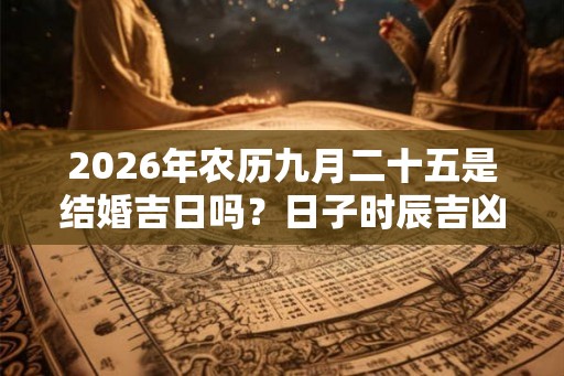 2026年农历九月二十五是结婚吉日吗?日子时辰吉凶? 2026年农历九月二十五是结婚吉日吗?日子时辰吉凶?