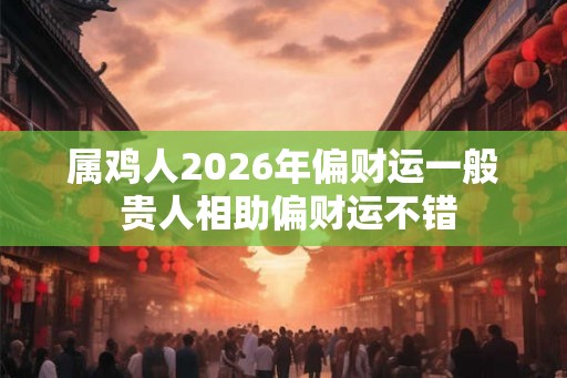 属鸡人2026年偏财运一般 贵人相助偏财运不错
