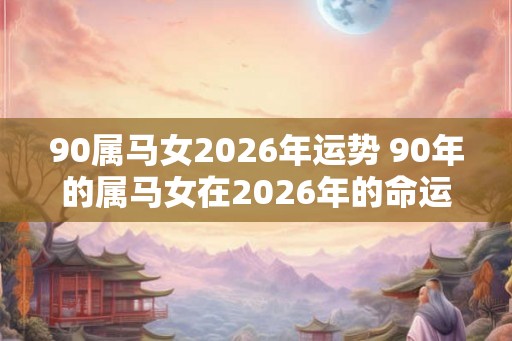 90属马女2026年运势 90年的属马女在2026年的命运