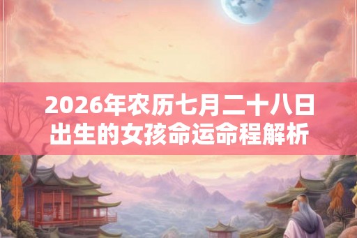 2026年农历七月二十八日出生的女孩命运命程解析