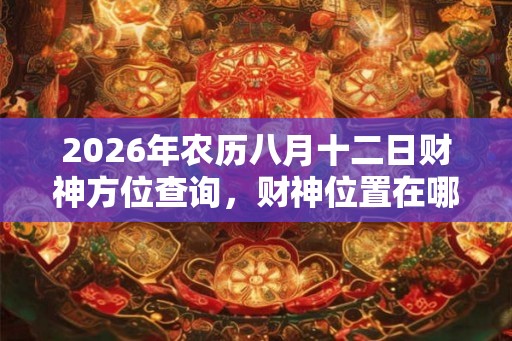 2026年农历八月十二日财神方位查询,财神位置在哪儿 2026年农历八月十二日财神方位查询,财神位置在哪儿