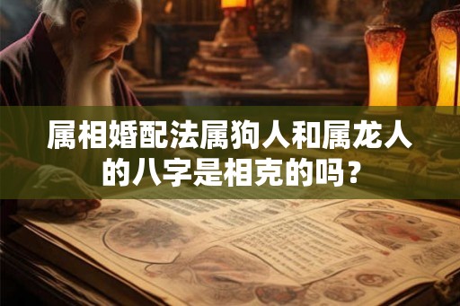属相婚配法属狗人和属龙人的八字是相克的吗？