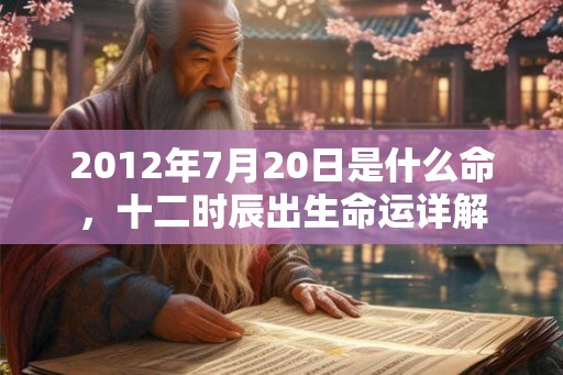 2012年7月20日是什么命，十二时辰出生命运详解