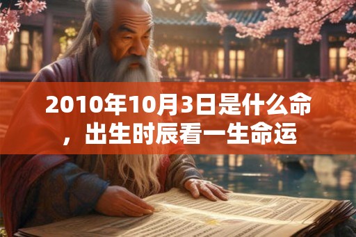 2010年10月3日是什么命，出生时辰看一生命运