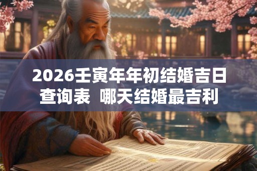 2026壬寅年年初结婚吉日查询表  哪天结婚最吉利