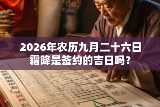 2026年农历九月二十六日霜降是签约的吉日吗? 2026年农历九月二十六日霜降是签约的吉日吗?