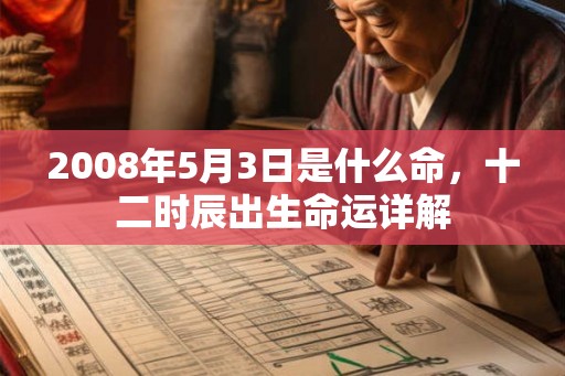2008年5月3日是什么命，十二时辰出生命运详解