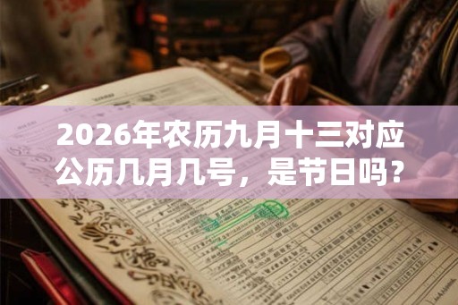 2026年农历九月十三对应公历几月几号，是节日吗？
