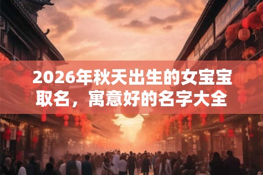 2026年秋天出生的女宝宝取名，寓意好的名字大全
