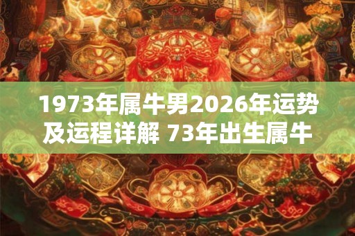 1973年属牛男2026年运势及运程详解 73年出生属牛人2026全年每月运势男性