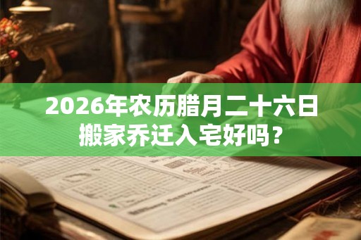 2026年农历腊月二十六日搬家乔迁入宅好吗？