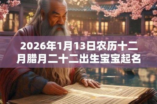 2026年1月13日农历十二月腊月二十二出生宝宝起名字