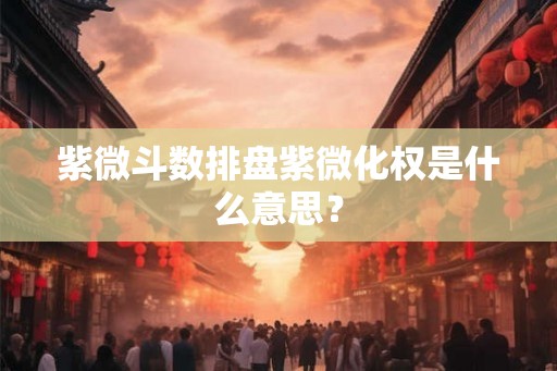 紫微斗数排盘紫微化权是什么意思？