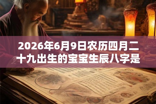 2026年6月9日农历四月二十九出生的宝宝生辰八字是什么