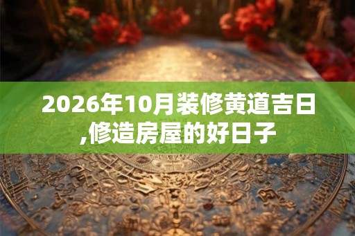 2026年10月装修黄道吉日,修造房屋的好日子 2026年10月装修黄道吉日,修造房屋的好日子