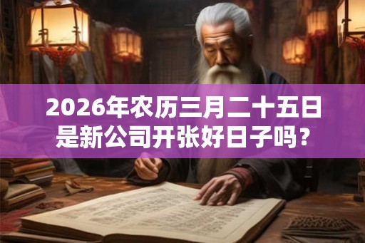 2026年农历三月二十五日是新公司开张好日子吗？