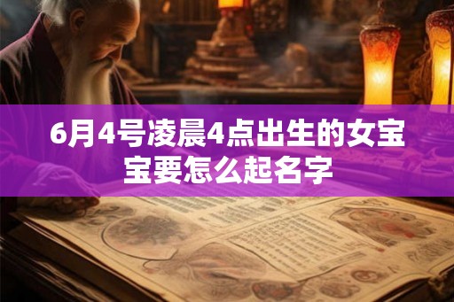 6月4号凌晨4点出生的女宝宝要怎么起名字