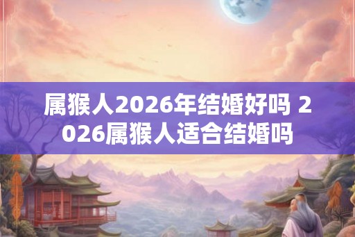 属猴人2026年结婚好吗 2026属猴人适合结婚吗