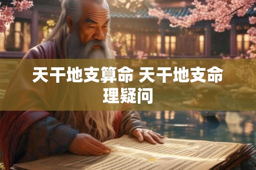 天干地支算命 天干地支命理疑问