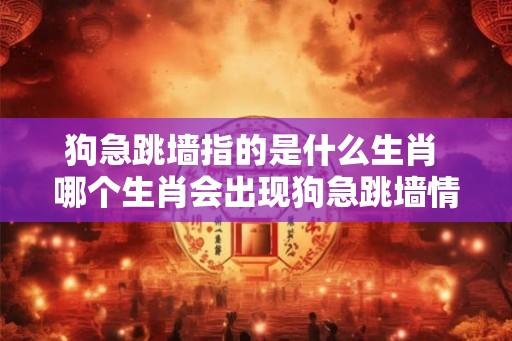 狗急跳墙指的是什么生肖 哪个生肖会出现狗急跳墙情况