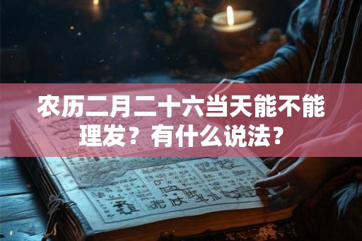农历二月二十六当天能不能理发?有什么说法? 农历二月二十六当天能不能理发?有什么说法?