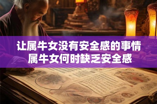 让属牛女没有安全感的事情 属牛女何时缺乏安全感