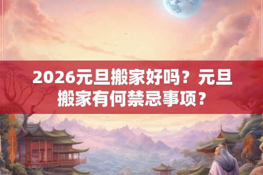 2026元旦搬家好吗？元旦搬家有何禁忌事项？
