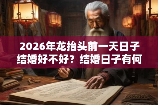 2026年龙抬头前一天日子结婚好不好？结婚日子有何讲究？
