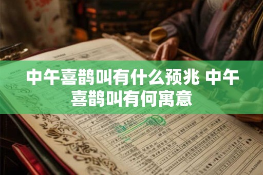 中午喜鹊叫有什么预兆 中午喜鹊叫有何寓意