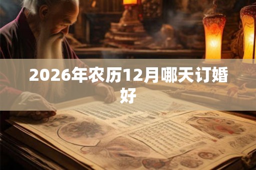2026年农历12月哪天订婚好