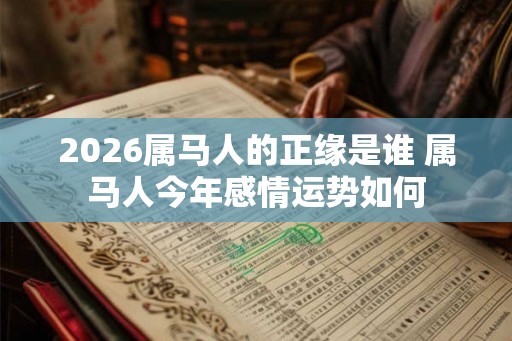 2026属马人的正缘是谁 属马人今年感情运势如何
