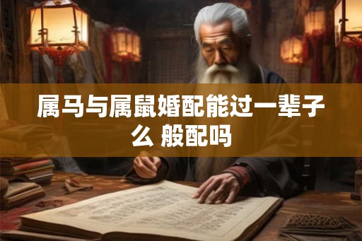 属马与属鼠婚配能过一辈子么 般配吗