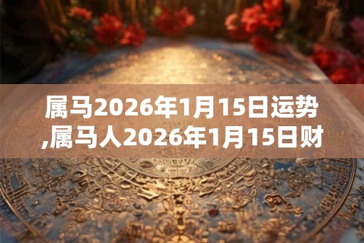 属马2026年1月15日运势,属马人2026年1月15日财运,生肖马2026年1月15日运势 属马2026年1月15日运势,属马人2026年1月15日财运,生肖马2026年1月15日运势