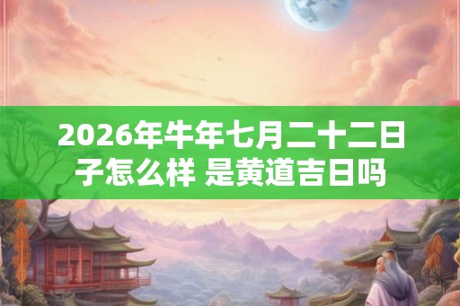 2026年牛年七月二十二日子怎么样 是黄道吉日吗 2026年牛年七月二十二日子怎么样 是黄道吉日吗