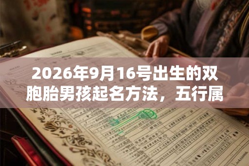 2026年9月16号出生的双胞胎男孩起名方法，五行属什么