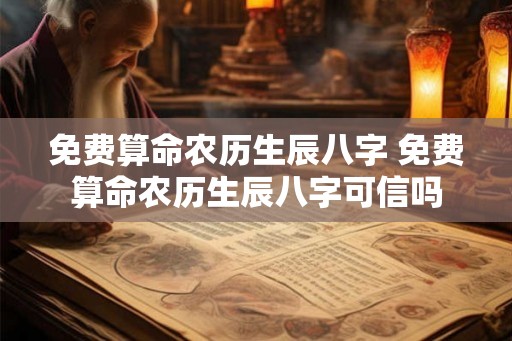 免费算命农历生辰八字 免费算命农历生辰八字可信吗