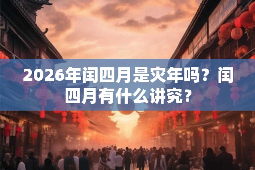 2026年闰四月是灾年吗？闰四月有什么讲究？