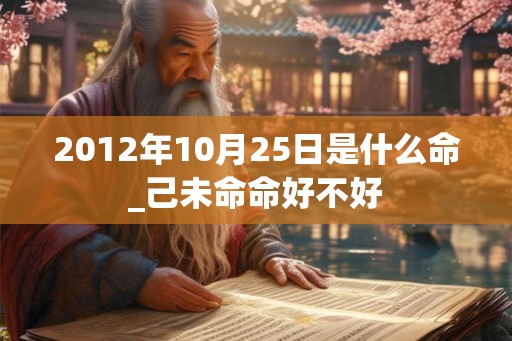 2012年10月25日是什么命_己未命命好不好