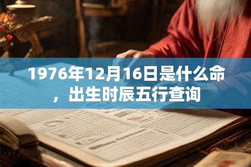 1976年12月16日是什么命，出生时辰五行查询