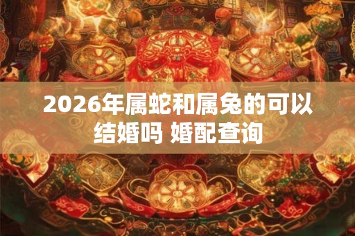 2026年属蛇和属兔的可以结婚吗 婚配查询