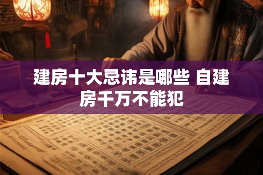 建房十大忌讳是哪些 自建房千万不能犯