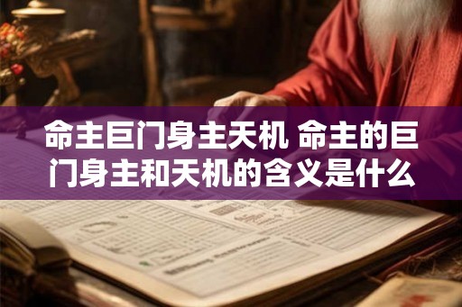 命主巨门身主天机 命主的巨门身主和天机的含义是什么 命主巨门身主天机 命主的巨门身主和天机的含义是什么
