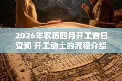 2026年农历四月开工吉日查询 开工动土的流程介绍