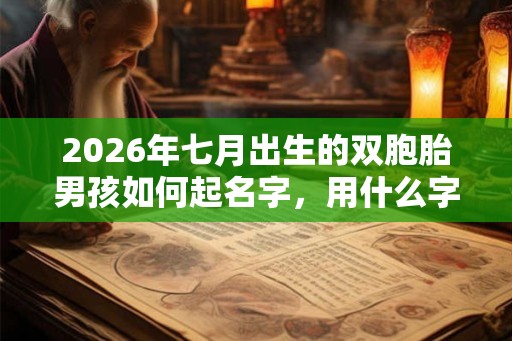 2026年七月出生的双胞胎男孩如何起名字，用什么字比较好
