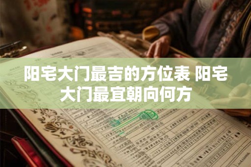 阳宅大门最吉的方位表 阳宅大门最宜朝向何方